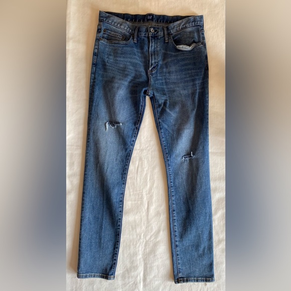 Gap Denim Skinny Fit Distressed Denim Jeans - Picture 1 of 7